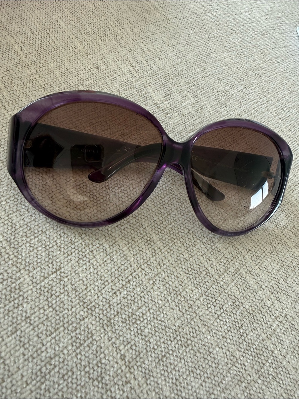Gucci Oversized Purple Gradient Lens Sunglasses